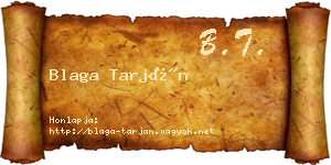 Blaga Tarján névjegykártya